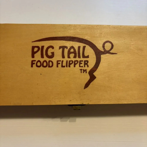 Pig Tail Food Flipper (1)- In Wooden Box - Excellent Preowned Condition